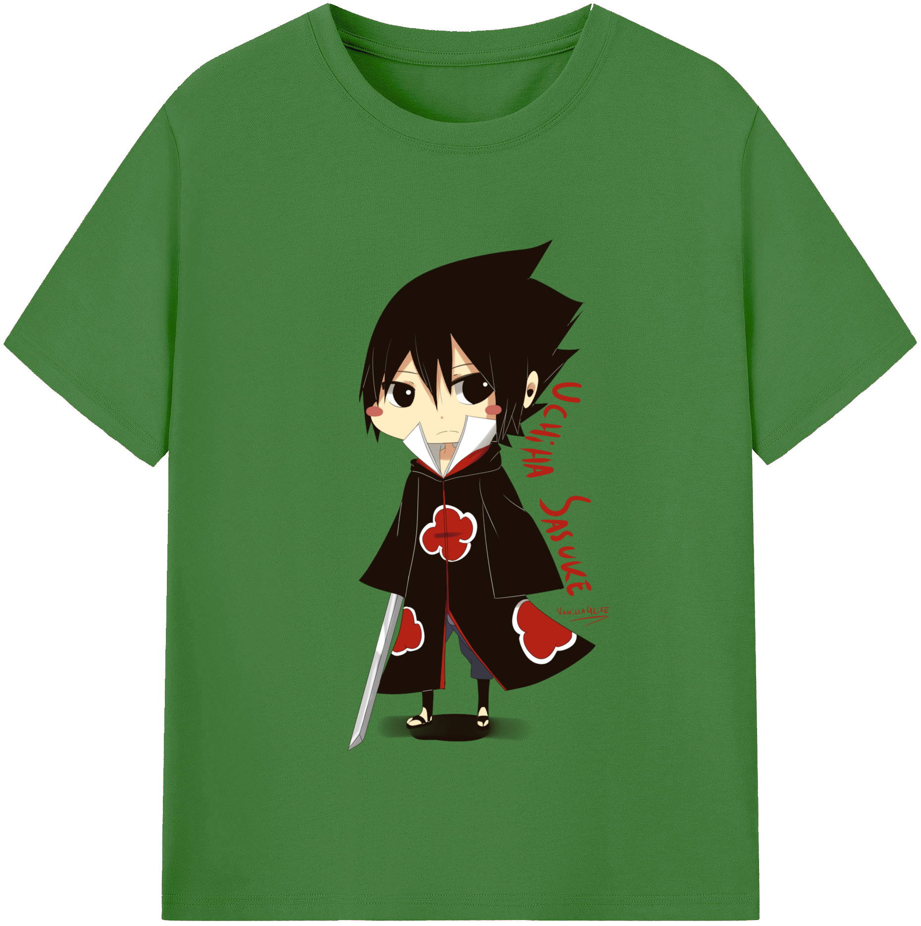 （画像用） NARUTO -ナルト- うちは サスケ Uchiha Sasuke レディースカジュアルプリントTシャツ（綿100％）
